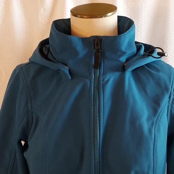 Eddie Bauer Women's Coat Teal Detachable Hood Fleece Lined Size MP - Picture 3 of 13